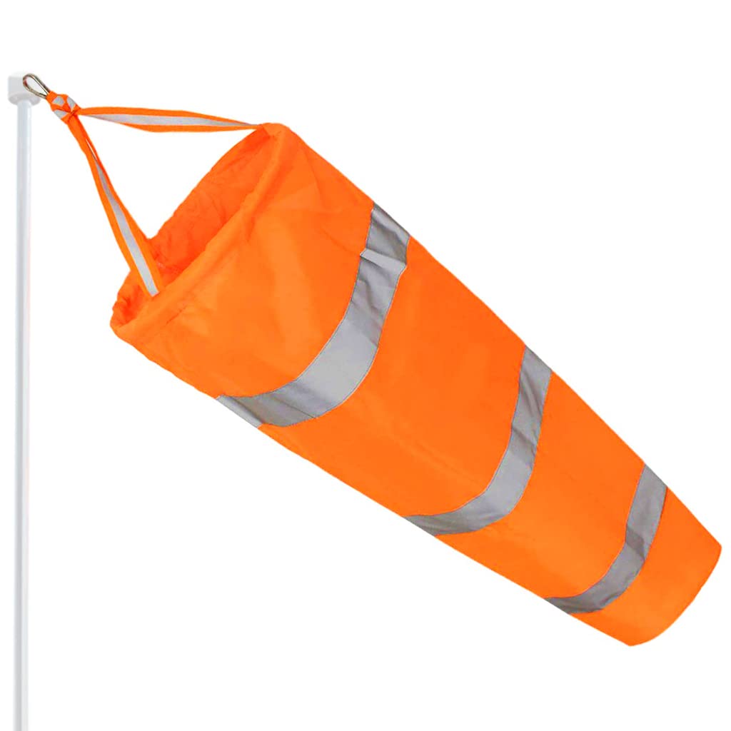 HASTHIP 30'' Airport Wind Sock with Reflective Strap for Visibility in Night, Waterproof Wind Vane Rip-Stop Nylon Wind Direction Measurement Sock Bag for Outdoors Airport Farm Park HASTHIP 30'' Airport Wind Sock with Reflective Strap for Visibility in Night, Waterproof Wind Vane Rip-Stop Nylon Wind Direction Measurement Sock Bag for Outdoors Airport Farm Park